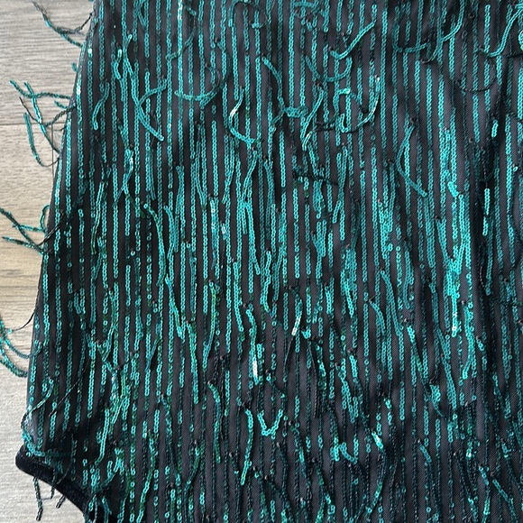 Avec Les Filles Sequins Fringe Size Small Mini Skirt - Picture 6 of 17